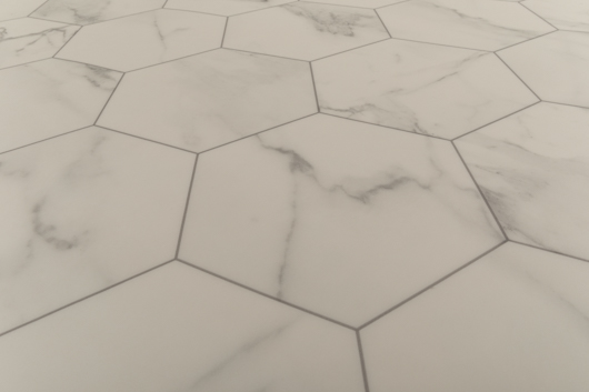Marble Bianco Hexagon Grey