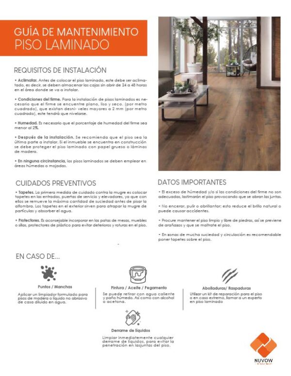 Guía de Mantenimiento Piso Laminado