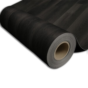 Piso Vinílico en Rollo Madera Negro | Linóleo en Rollo Negro