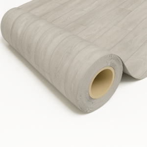 Piso Vinílico en Rollo Madera Gris Claro | Mod: Charm Oak Light Grey | Semi Comercial