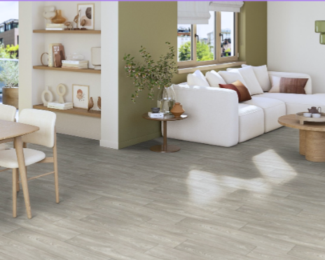 Piso Vinílico en Rollo Madera Gris Claro | Mod: Charm Oak Light Grey | Semi Comercial - Imagen 3