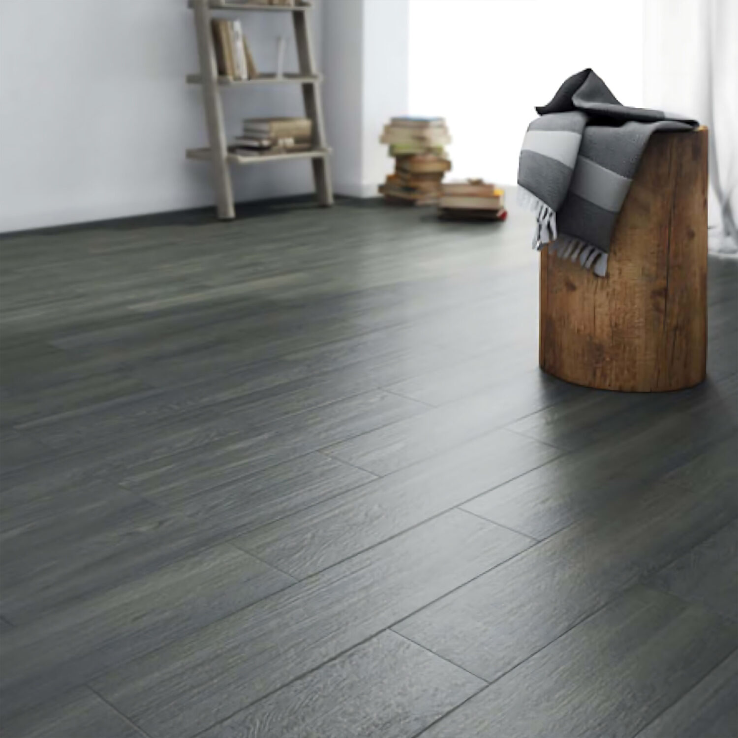 Piso Vinílico Lvt, Marca Nuvow, Colección Glam, Mod Steel, Espesor 3mm, Color Carbón - Imagen 2