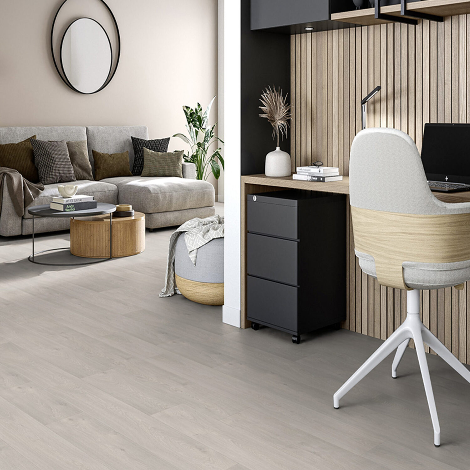 Piso Vinílico en Rollo Madera Gris | Linóleo en Rollo Gris Claro - Imagen 2