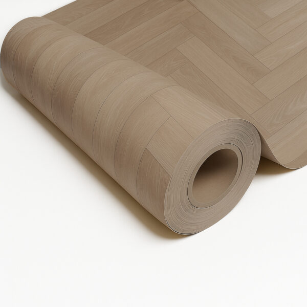 Piso vinilico en rollo Ancares Herringbone Grey