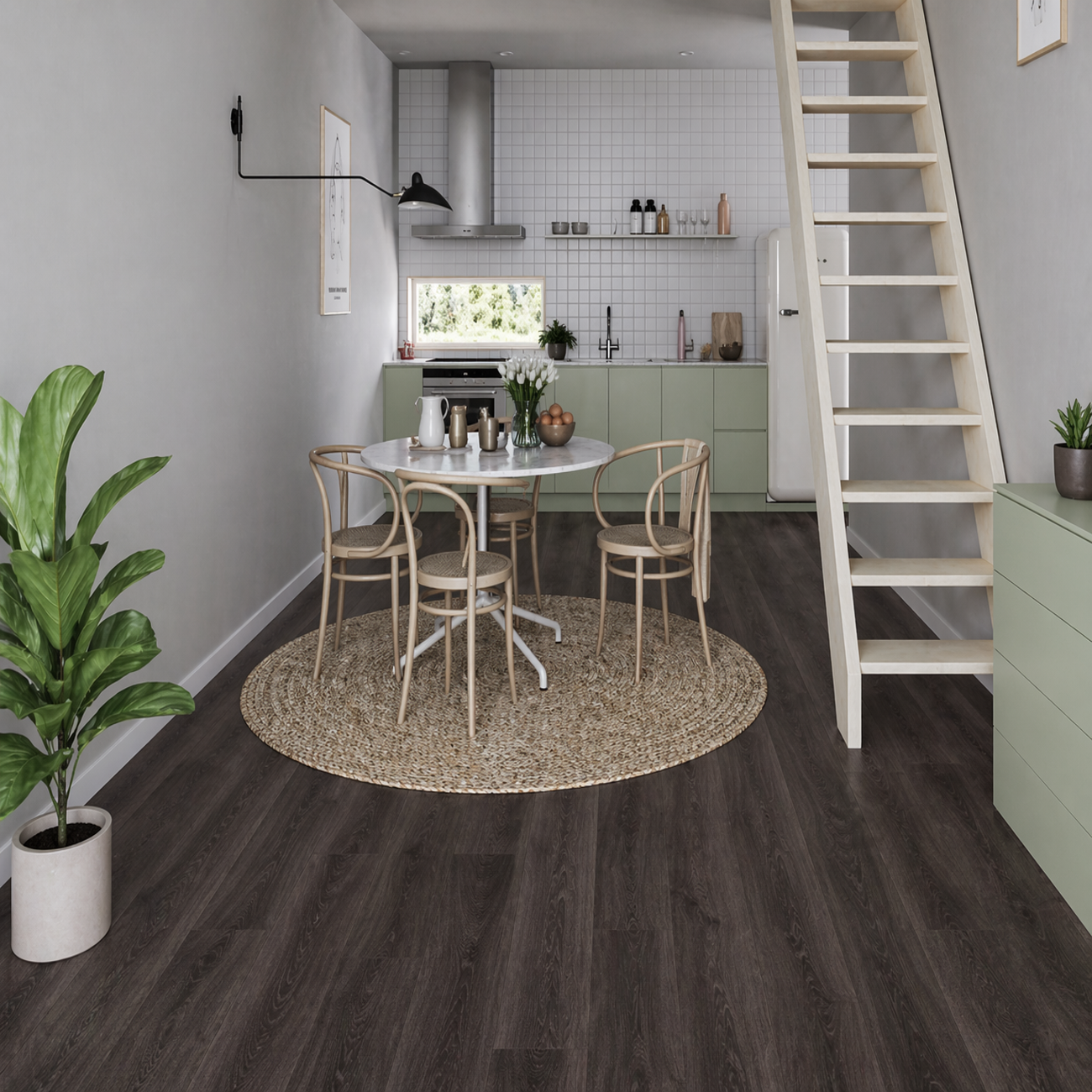Piso Vinílico en Rollo Marrón Negro | Linóleo en Rollo Marrón Negro | Mod: Admiral Dark Brown - Imagen 3