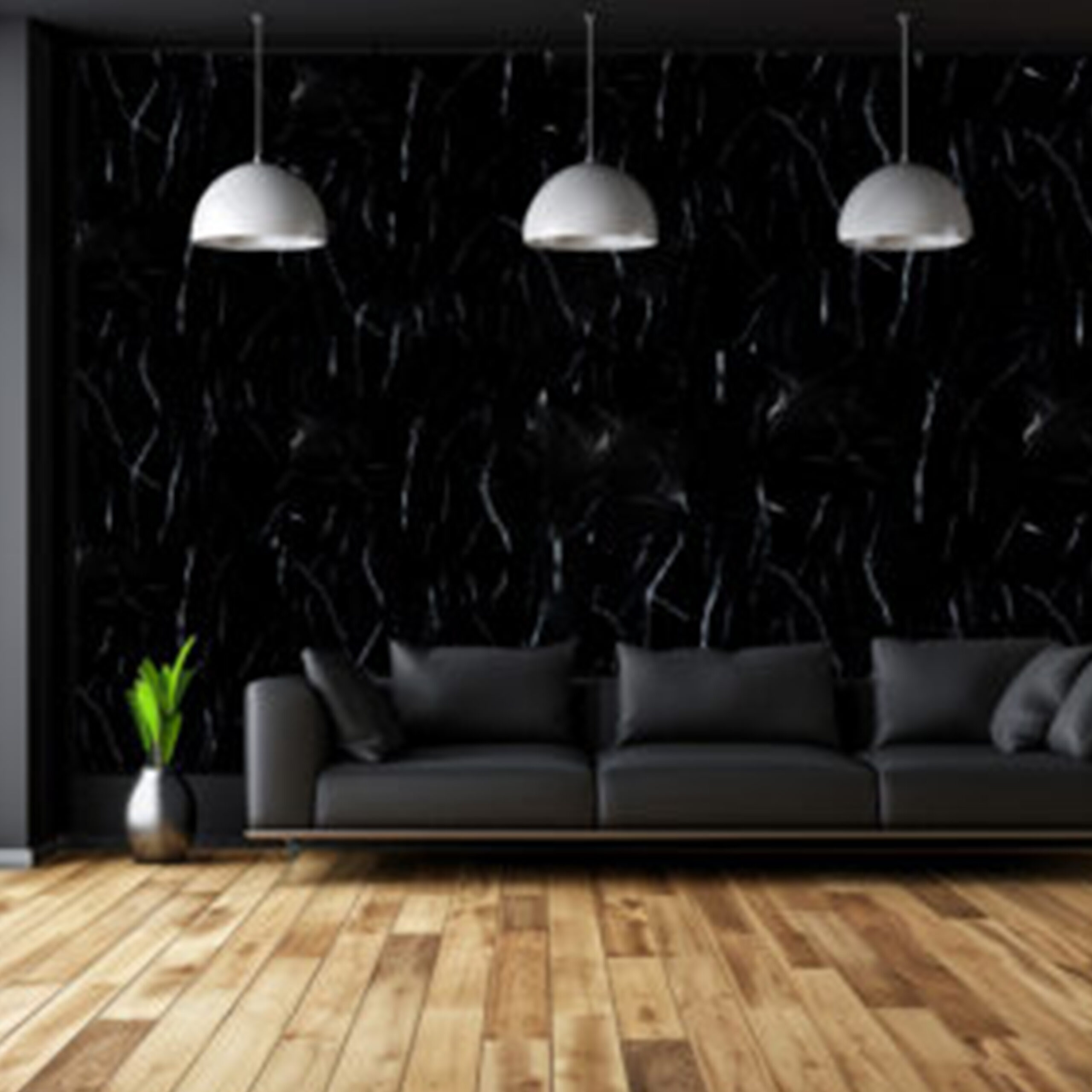 Placa Tipo Mármol Modelo Brisgo (Color Negro) | Colección Biloba - Imagen 2