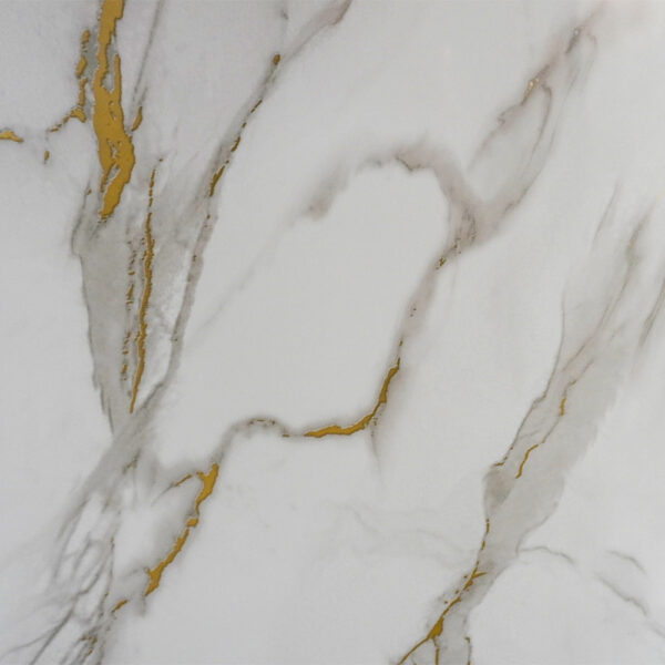 Lámina de Mármol Colección Biloba, Modelo Aviv, Color Blanco-Dorado - Imagen 3