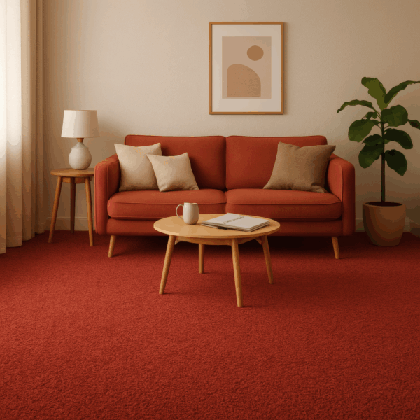 Alfombra En Rollo Colección Sunbeam (rasurada) Modelo 20, Color Rojo - Imagen 2