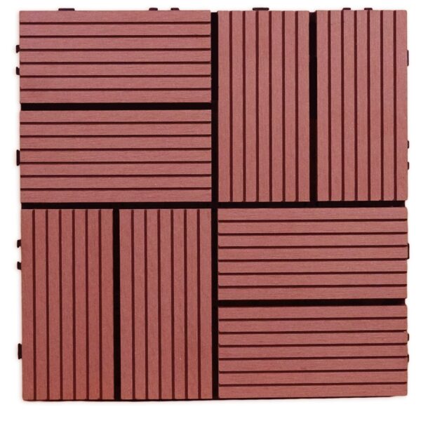 Deck Tile WPC Color Rojo Ladrillo | Colecc. Terratiles | Modelo Terracota PRODUCTO NUEVO