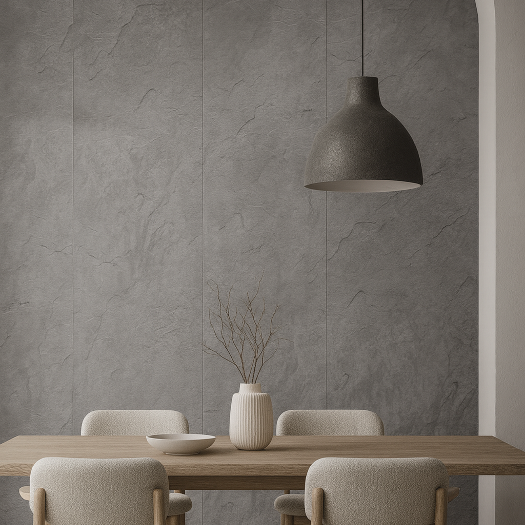 Placa Tipo Mármol Mate Color Gris | Mod: Cuarzo | PRODUCTO NUEVO - Imagen 2