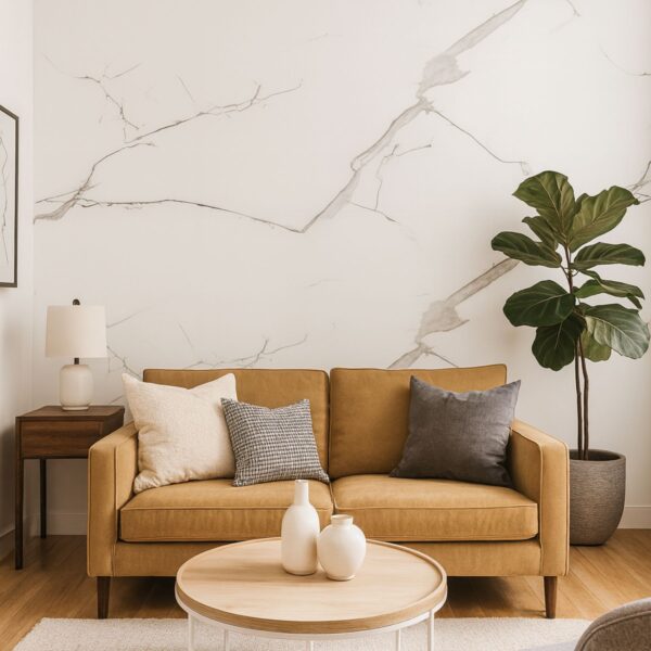 Papel Tapiz Autoadherible | Tipo Mármol Blanco | Mod. Wall sticker blanco - Imagen 2