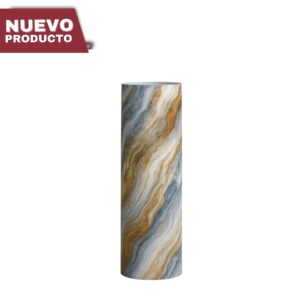Rollo Autoadhesivo Tipo Mármol | Color Dorado con Azul | Mod: Mármol Aurora