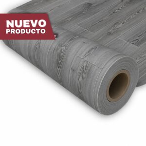 Piso Vinílico En Rollo Gris Tipo Madera | Modelo: Carter Argent